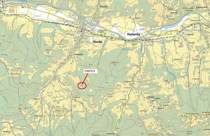 Dražba lesa, Hovězí, 1230 m2