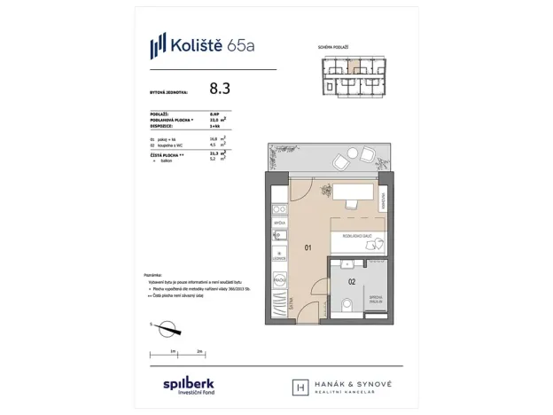 Pronájem bytu 1+kk, Brno, Koliště, 22 m2