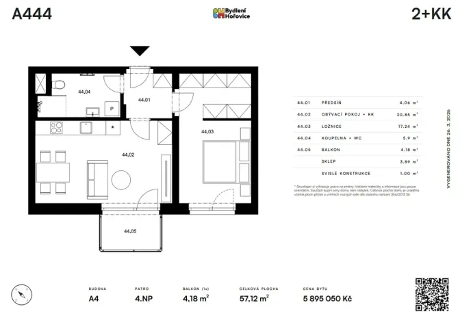 Prodej bytu 2+kk, Hořovice, K Bažantnici, 53 m2