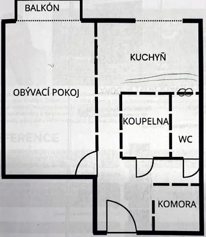 Pronájem bytu 1+1, Brumov-Bylnice, Am. Kutinové, 38 m2