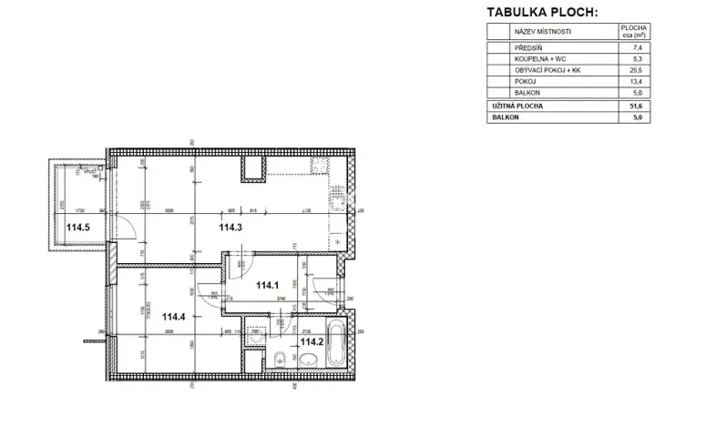 Pronájem bytu 2+kk, Praha - Holešovice, V háji, 52 m2