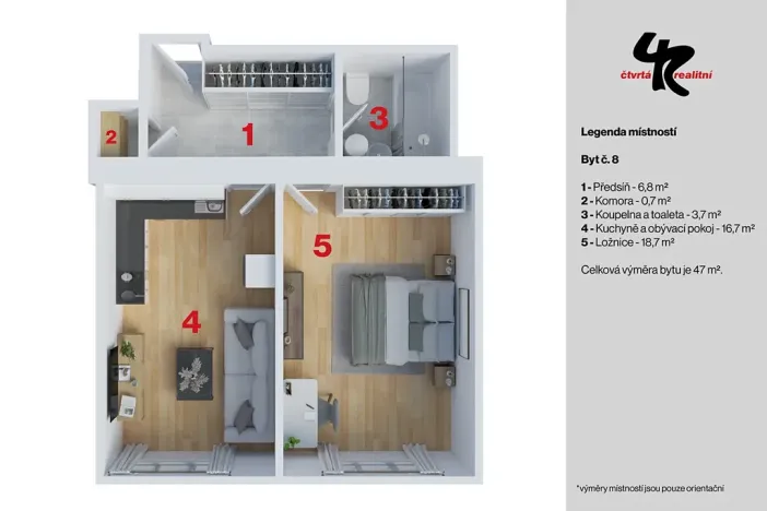 Prodej bytu 2+kk, Praha - Žižkov, Hartigova, 51 m2