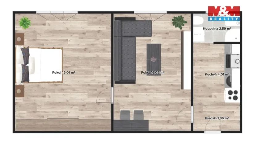 Prodej bytu 2+kk, Nymburk, Masarykova, 43 m2
