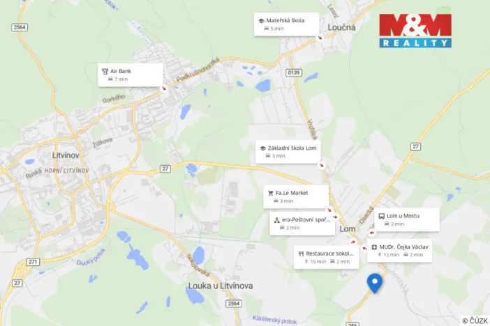 Prodej zahrady, Lom, 330 m2