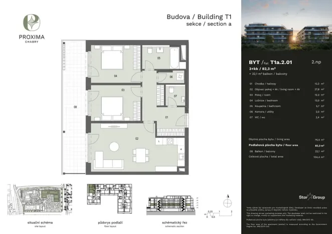 Prodej bytu 3+kk, Praha - Dolní Chabry, Žďárská, 82 m2