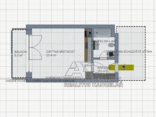 Pronájem bytu 1+kk, České Budějovice, Na Zlaté stoce, 31 m2