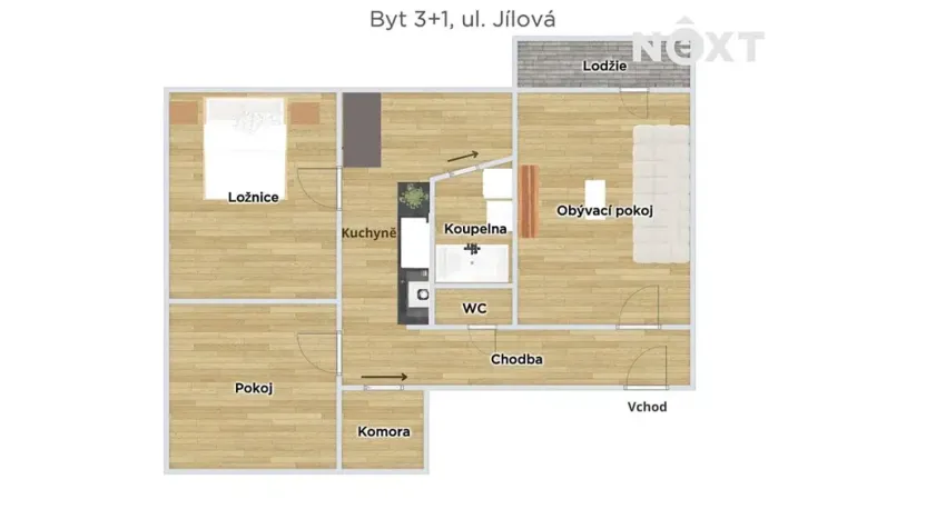 Prodej bytu 3+1, Olomouc, Jílová, 71 m2