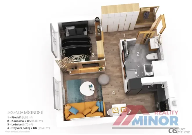 Pronájem bytu 2+kk, Slaný, Bezručova, 33 m2