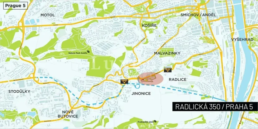 Pronájem kanceláře, Praha - Radlice, Radlická, 1000 m2