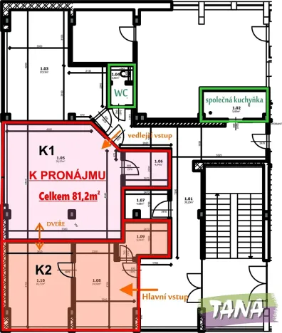 Pronájem kanceláře, Mnichovo Hradiště, Turnovská, 81 m2