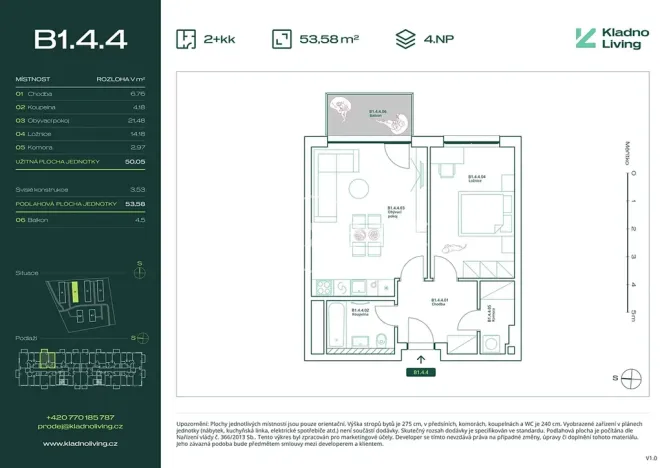 Prodej bytu 2+kk, Kladno, Pražská, 50 m2
