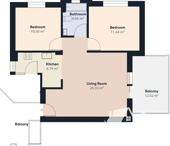 Prodej bytu 3+kk, Santa Maria, Kapverdy, 59 m2