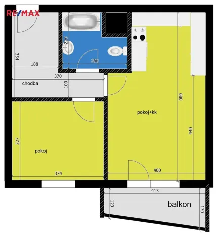 Pronájem bytu 2+kk, Nymburk, Bobnická, 52 m2