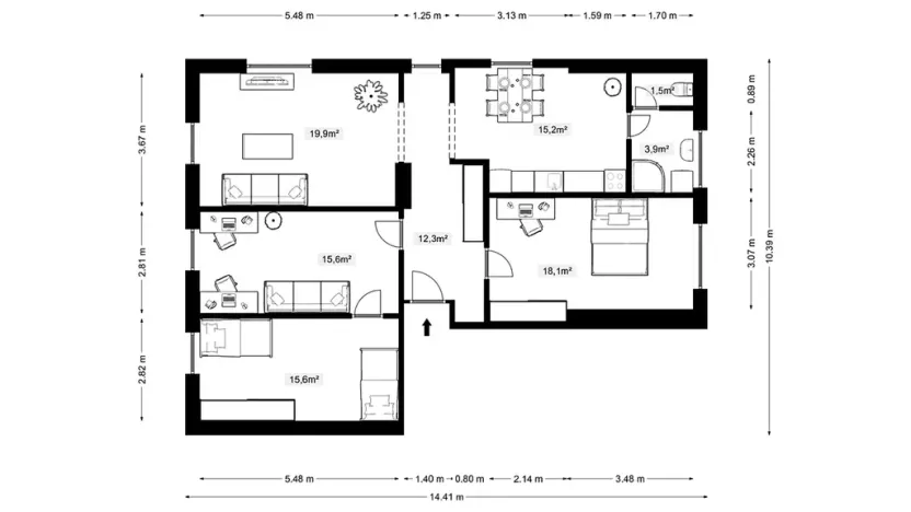 Prodej bytu 4+1, Doksy, Dalibora z Myšlína, 107 m2