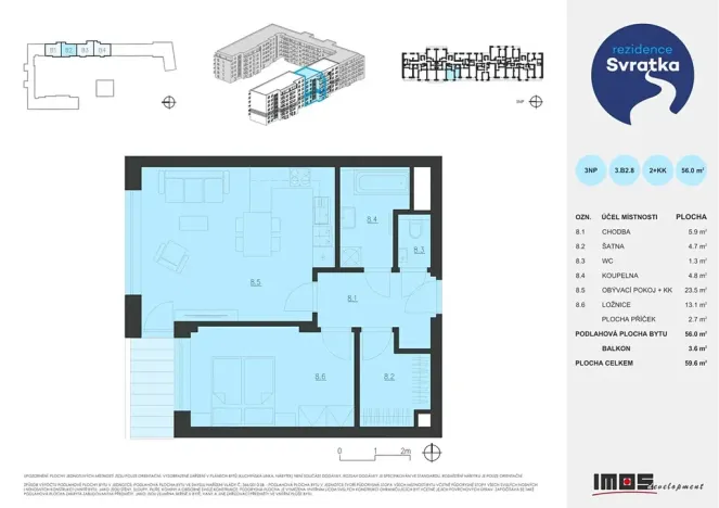 Pronájem bytu 2+kk, Brno, Jižní, 56 m2
