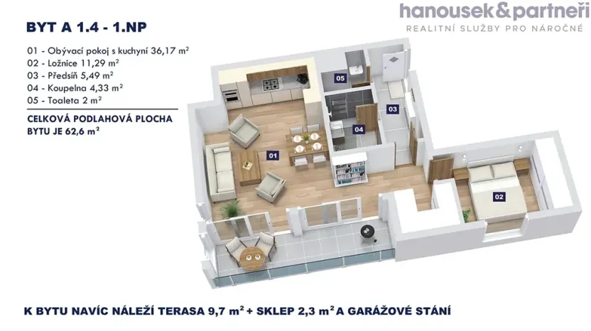 Prodej bytu 2+kk, Vrchlabí, Pražská, 62 m2