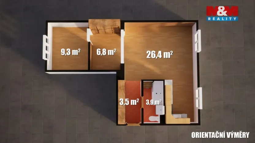 Prodej bytu 2+1, Most, Julia Fučíka, 51 m2