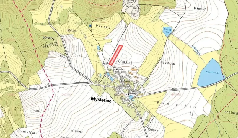 Prodej komerčního pozemku, Mysletice, 5483 m2