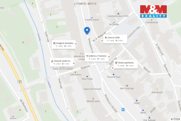 Pronájem obchodního prostoru, Litomyšl, Smetanovo náměstí, 18 m2