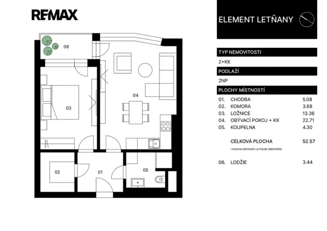 Prodej bytu 2+kk, Praha - Letňany, Tupolevova, 53 m2