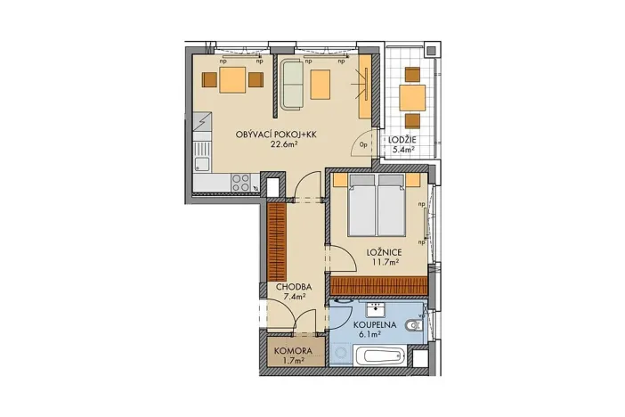 Prodej bytu 2+kk, Praha, Huppnerova, 51 m2