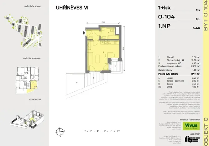 Prodej bytu 1+kk, Praha - Uhříněves, Karla Guta, 29 m2
