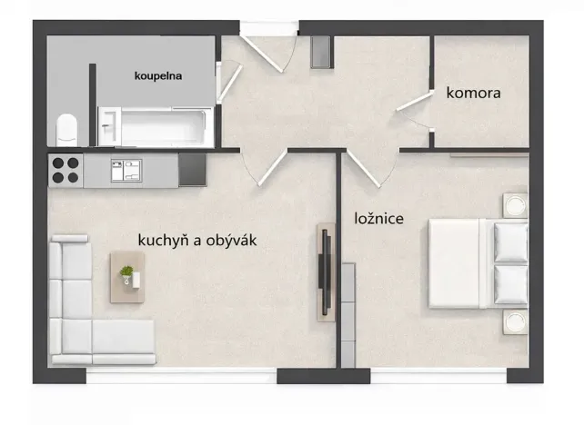 Prodej bytu 2+kk, Ústí nad Labem, Na Kohoutě, 43 m2