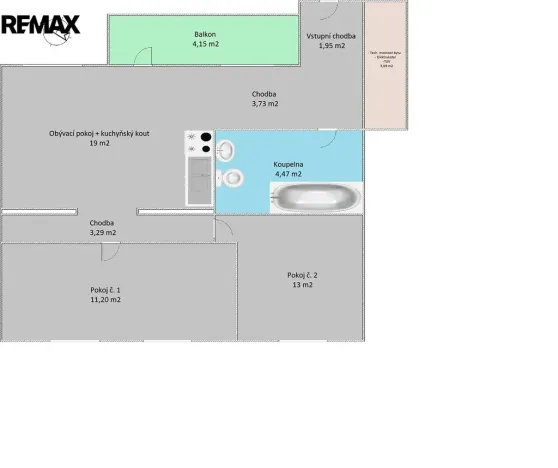 Pronájem bytu 3+kk, Kladno, Tyršova, 60 m2