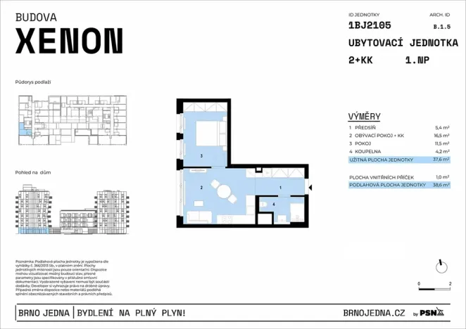 Prodej bytu 2+kk, Brno, Plynárenská, 38 m2