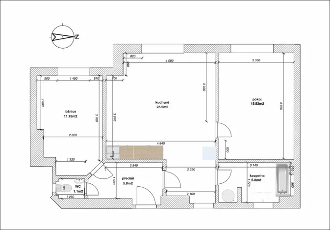 Pronájem bytu 3+kk, Praha - Vinohrady, Sobotecká, 65 m2