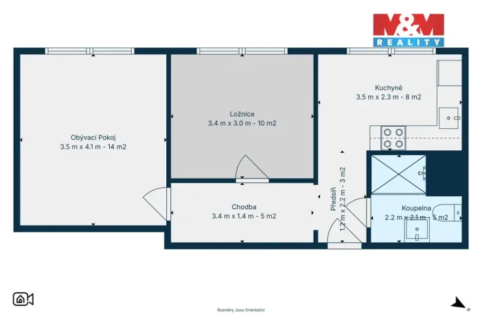 Prodej bytu 2+1, Adamov, Sadová, 44 m2