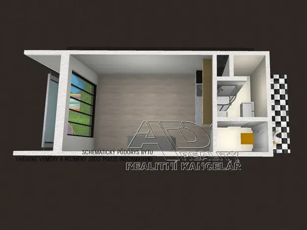 Pronájem bytu 1+kk, České Budějovice, 23 m2