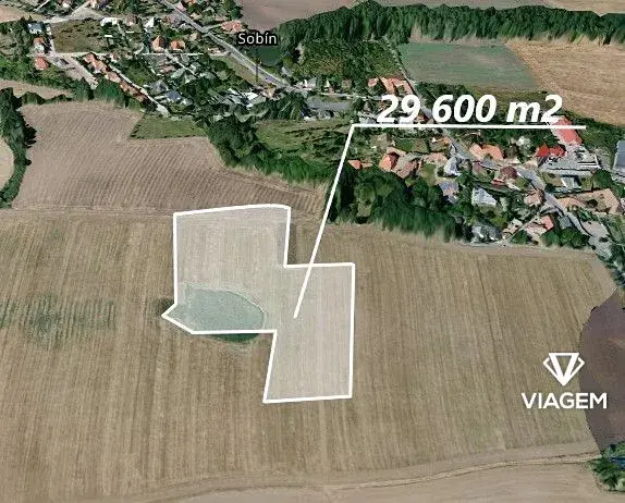 Prodej podílu pozemku pro bydlení, Praha - Sobín, 4933 m2