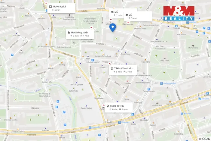 Prodej bytu 2+1, Praha - Vršovice, Madridská, 62 m2