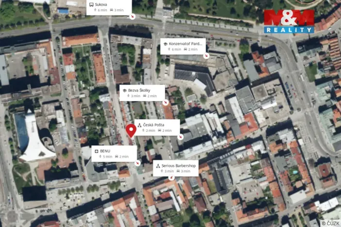 Pronájem bytu 1+1, Pardubice - Zelené Předměstí, Sladkovského, 33 m2