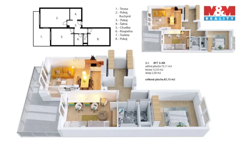 Prodej bytu 3+kk, Mladá Boleslav - Mladá Boleslav II, Husova, 73 m2