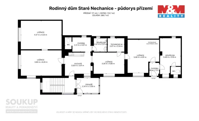 Prodej bytu 4+1, Nechanice - Staré Nechanice, 171 m2