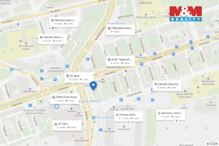 Pronájem bytu 3+1, Praha - Vršovice, U Slavie, 71 m2