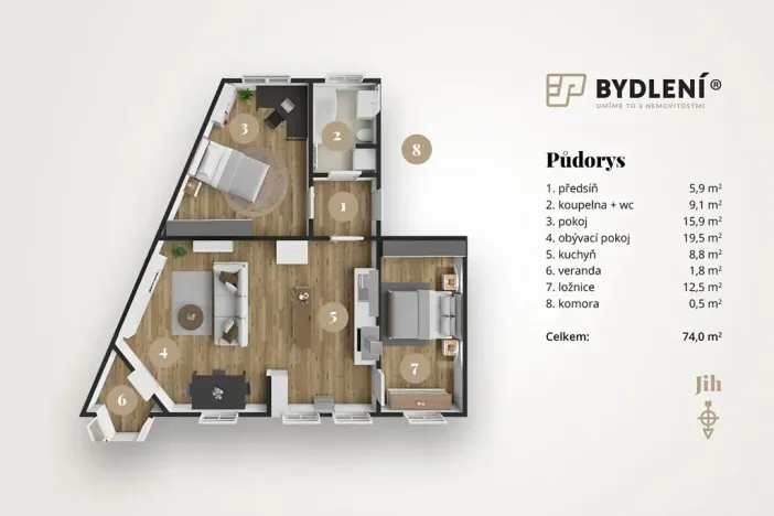 Prodej bytu 3+1, Ústí nad Labem, Elišky Krásnohorské, 74 m2