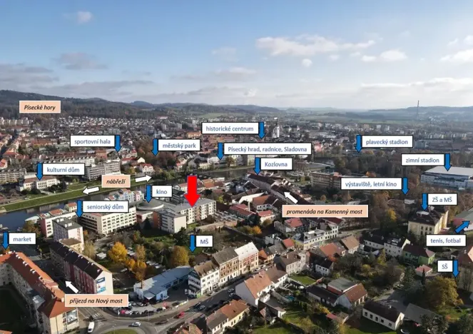 Pronájem bytu 1+kk, Písek, Pražská, 31 m2