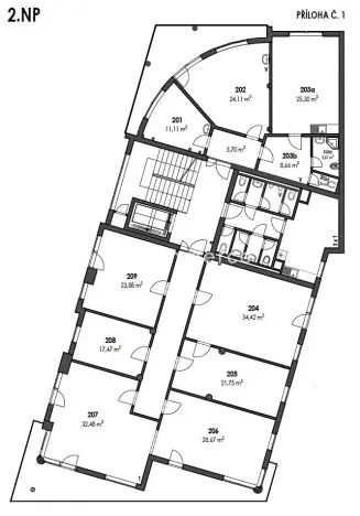 Pronájem kanceláře, Brno, 61 m2