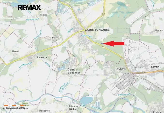 Prodej zahrady, Lázně Bohdaneč, 1923 m2