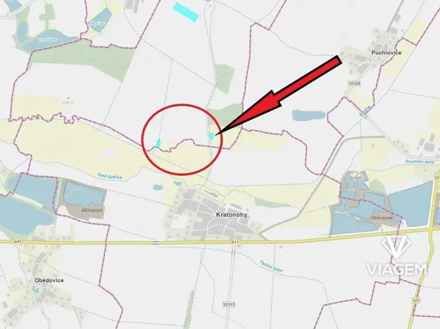 Prodej podílu pole, Boharyně, 1282 m2