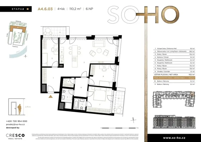 Prodej bytu 4+kk, Praha - Holešovice, Dělnická, 110 m2