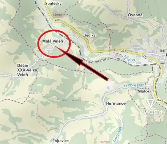 Prodej zahrady, Malá Veleň, 283 m2