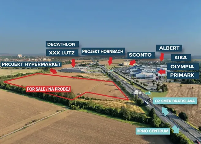 Prodej komerčního pozemku, Modřice, 40000 m2