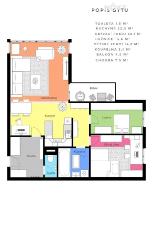 Prodej bytu 3+kk, Písek, Nezamyslova, 85 m2