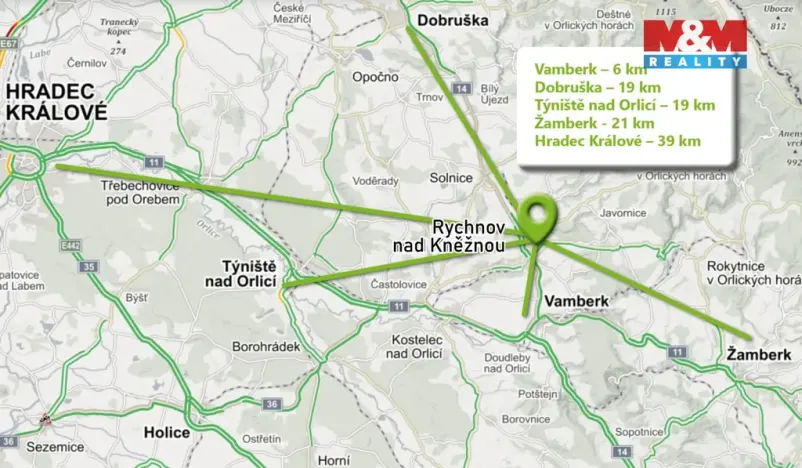 Pronájem bytu 2+kk, Rychnov nad Kněžnou, Nové domy, 56 m2