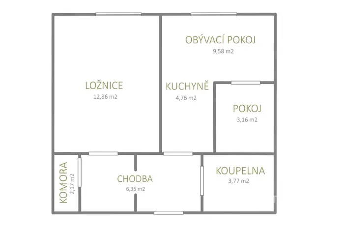 Prodej bytu 2+kk, Ústí nad Labem, Šrámkova, 40 m2