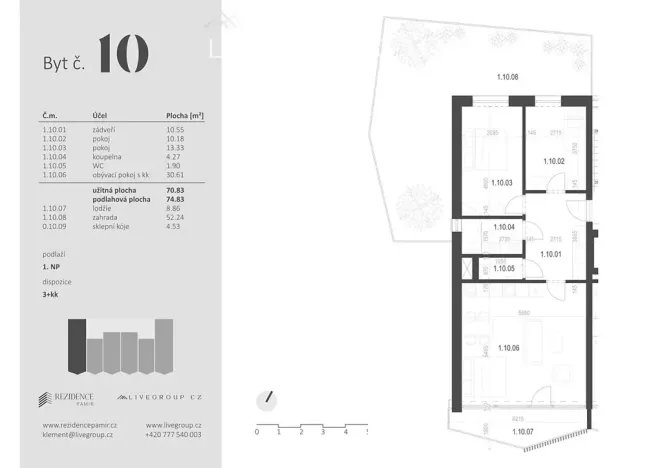 Prodej bytu 3+kk, Zbýšov, čtvrť Padělky, 74 m2